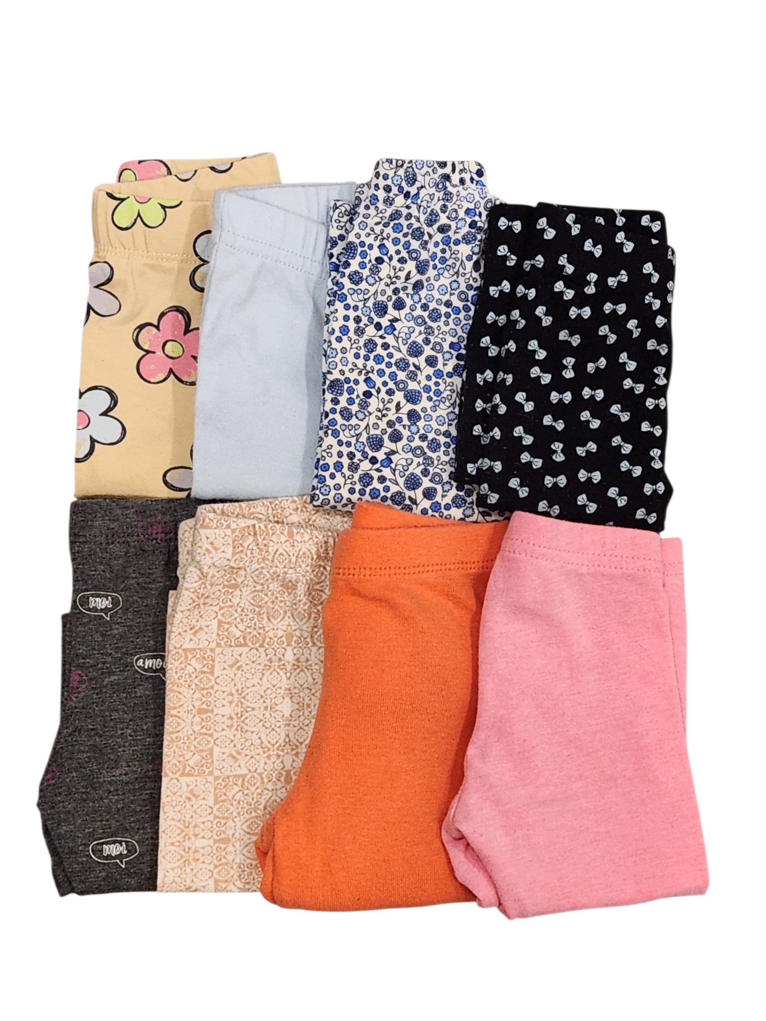 Lot de 8 leggings colorés 0-6 mois